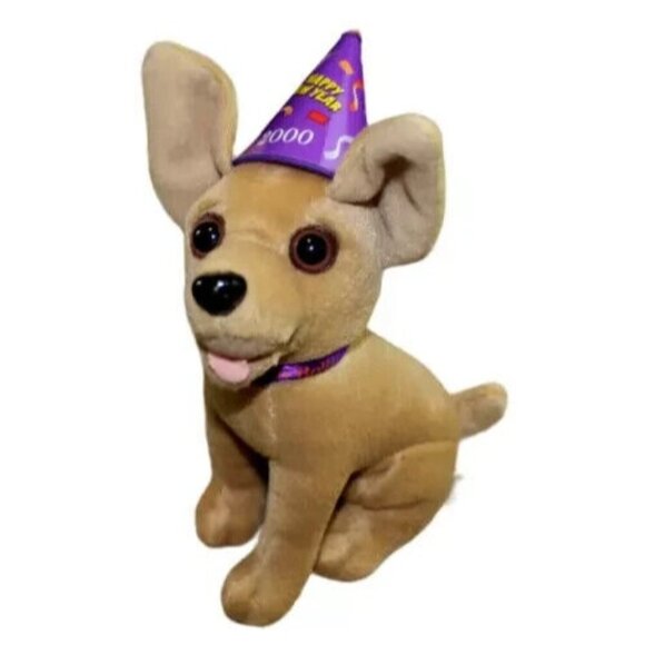 Happy New Year Amigos Taco Bell Talking Chihuahua Dog Plush Y2K 2000 SEALED - Picture 1 of 4
